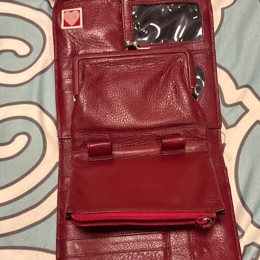 Brighton Red Croc-Embossed Leather Crossbody Bag - Picture 3 of 8